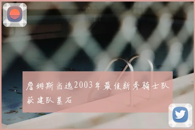 詹姆斯当选2003年最佳新秀骑士队获建队基石
