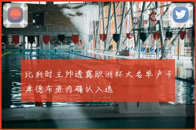 比利时主帅透露欧洲杯大名单卢卡库德布劳内确认入选